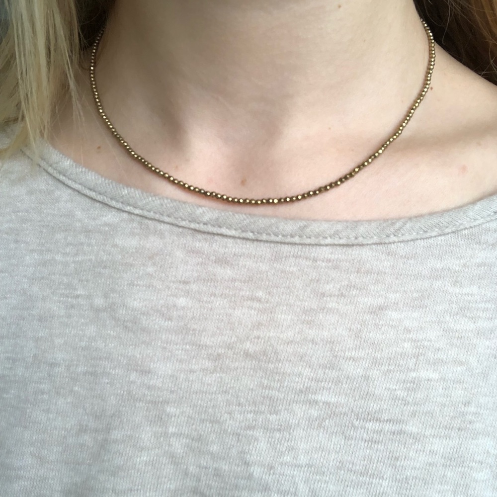 Gold-bronze beaded necklace